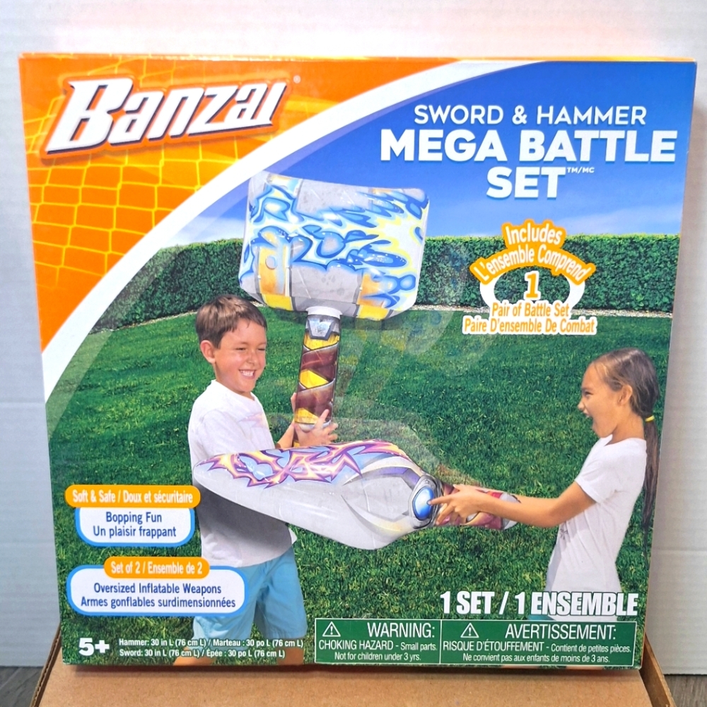 New Banzai Inflatable Mega Battle Set Sword & Hammer